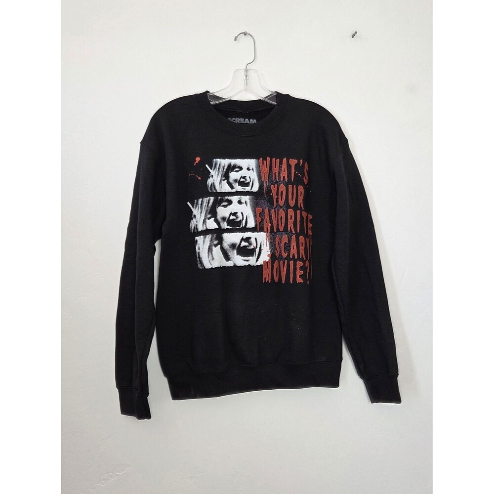 Scream GhostFace Favorite Scary Movie Casey Becker Sweatshirt Top Small Black